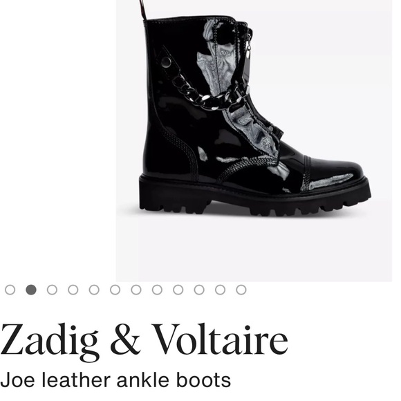 Zadig & Voltaire Black Patent Combat Boots